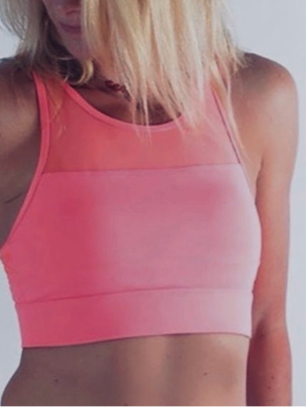 ZYIA Coral All Star Bra Sz Large Bight Rich Neon Coral Like New Activewear